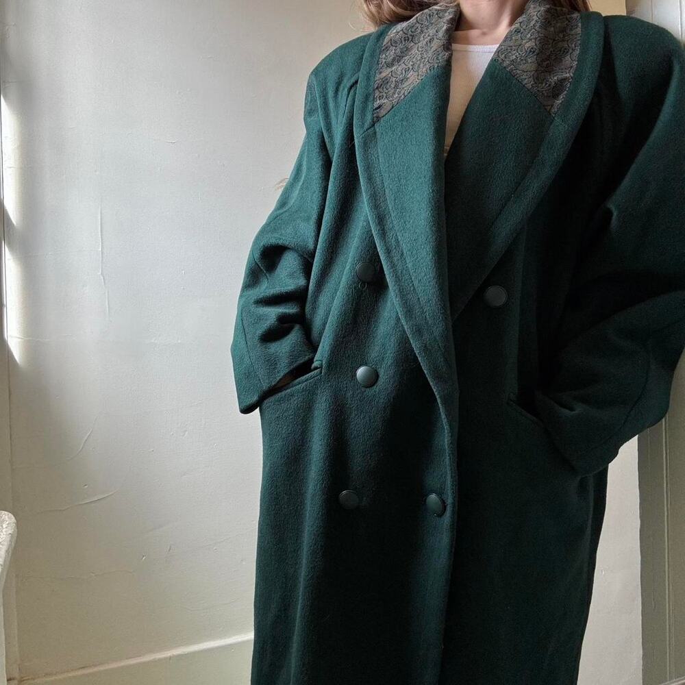 Vintage Donnybrook Green Long Double Breasted Coat Menswear